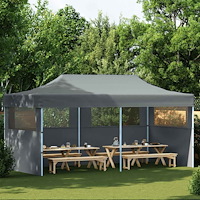 vidaXL Pop-Up hopfällbart partytält med sidoväggar 3x6 m antracit