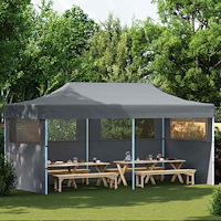 vidaXL Pop-Up hopfällbart partytält med sidoväggar 3x6 m antracit