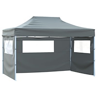 vidaXL Hopfällbart tält med 3 väggar 431x291x315 cm antracit
