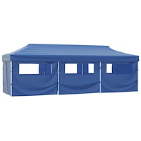 vidaXL Pop-Up hopfällbart partytält med 8 sidoväggar blå 870x291x315 cm