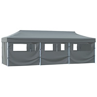 vidaXL Pop-Up hopfällbart partytält med 8 sidoväggar 870x291x315 cm antracit