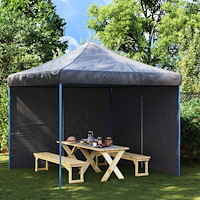 vidaXL Sidoväggar till partytält 2 st med dragkedja PE antracit