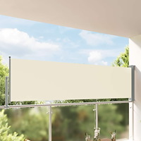 vidaXL Infällbar sidomarkis 100 x 300 cm gräddvit