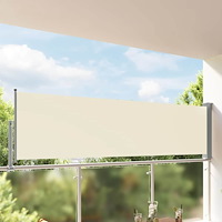 vidaXL Infällbar sidomarkis 100 x 300 cm gräddvit