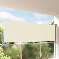 vidaXL Infällbar sidomarkis 120 x 300 cm gräddvit