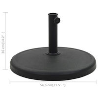 vidaXL Parasollfot rund polyresin 19 kg svart