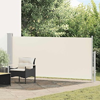 vidaXL Infällbar sidomarkis 140 x 314 cm gräddvit