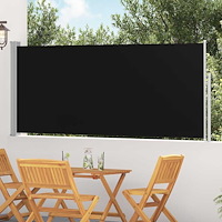 vidaXL Infällbar sidomarkis 117x314 cm svart
