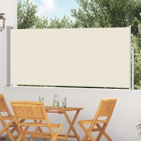 vidaXL Infällbar sidomarkis 117x314 cm gräddvit