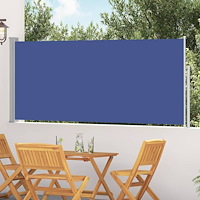 vidaXL Infällbar sidomarkis 117x314 cm blå