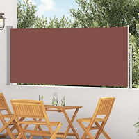 vidaXL Infällbar sidomarkis 117x314 cm brun