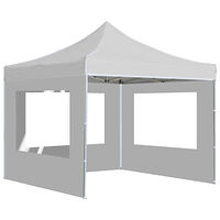 vidaXL Hopfällbart partytält med väggar aluminium 3x3 m vit