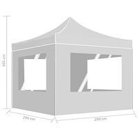 vidaXL Hopfällbart partytält med väggar aluminium 3x3 m vit