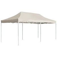 vidaXL Hopfällbart partytält aluminium 6x3 m gräddvit