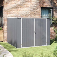vidaXL Trädgårdsskjul grå 195x198x159 cm galvaniserat stål