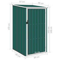 vidaXL Trädgårdsskjul grön 87x98x159 cm galvaniserat stål