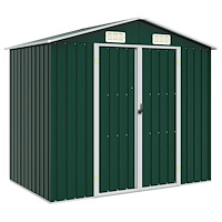 vidaXL Trädgårdsskjul grön 205x129x183 cm galvaniserat stål