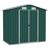 vidaXL Trädgårdsskjul grön 205x129x183 cm galvaniserat stål