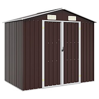 vidaXL Trädgårdsskjul brun 205x129x183 cm galvaniserat stål