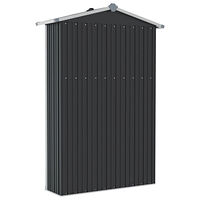 vidaXL Trädgårdsskjul antracit 116x45x175 cm galvaniserat stål