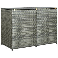 vidaXL Skjul för 2 soptunnor konstrotting antracit 148x77x111 cm