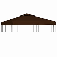 vidaXL Paviljongtak med ventilering 310 g/m² 3x3 m brun
