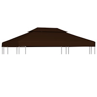 vidaXL Paviljongtak med ventilering 310 g/m² 4x3 m brun