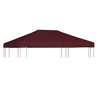 vidaXL Paviljongtak 310 g/m² 3x4 m vinröd