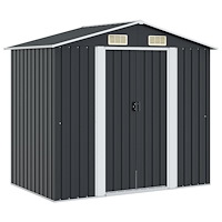 vidaXL Förvaringsbod antracit stål 204x132x186 cm