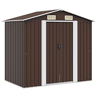 vidaXL Förvaringsbod brun 204x132x186 cm stål