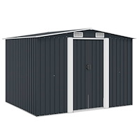 vidaXL Förvaringsbod antracit stål 257x205x178 cm