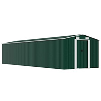 vidaXL Trädgårdsskjul grön 257x779x181 cm galvaniserat stål