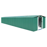 vidaXL Trädgårdsskjul grön 257x779x181 cm galvaniserat stål