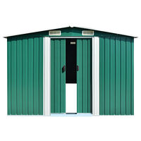 vidaXL Trädgårdsskjul grön 257x779x181 cm galvaniserat stål