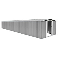 vidaXL Trädgårdsskjul grå 257x779x181 cm galvaniserat stål
