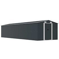 vidaXL Trädgårdsskjul antracit 257x779x181 cm galvaniserat stål