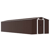 vidaXL Trädgårdsskjul brun 257x779x181 cm galvaniserat stål