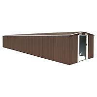 vidaXL Trädgårdsskjul brun 257x779x181 cm galvaniserat stål