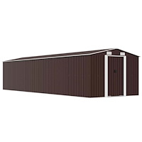 vidaXL Trädgårdsskjul brun 257x990x181 cm galvaniserat stål