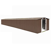 vidaXL Trädgårdsskjul brun 257x990x181 cm galvaniserat stål