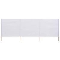 vidaXL Vindskydd 3 paneler tyg 400x80 cm sandvit