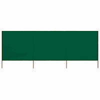 vidaXL Vindskydd 3 paneler tyg 400x80 cm grön