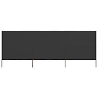 vidaXL Vindskydd 3 paneler tyg 400x80 cm antracit