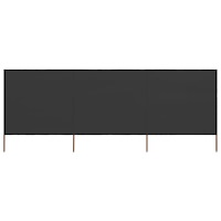 vidaXL Vindskydd 3 paneler tyg 400x80 cm antracit