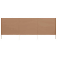 vidaXL Vindskydd 3 paneler tyg 400x80 cm taupe