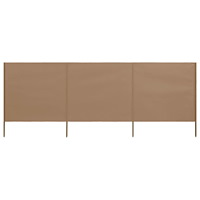 vidaXL Vindskydd 3 paneler tyg 400x80 cm taupe