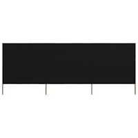 vidaXL Vindskydd 3 paneler tyg 400x120 cm svart