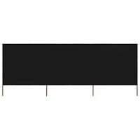 vidaXL Vindskydd 3 paneler tyg 400x120 cm svart