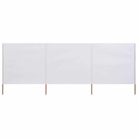 vidaXL Vindskydd 3 paneler tyg 400x160 cm sandvit