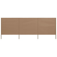 vidaXL Vindskydd 3 paneler tyg 400x160 cm taupe